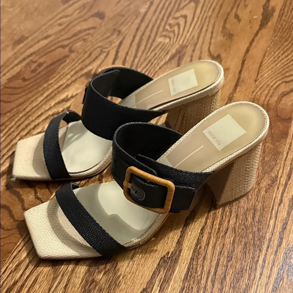 Dolce Vita Black and Tan Women's Sandals 9.5